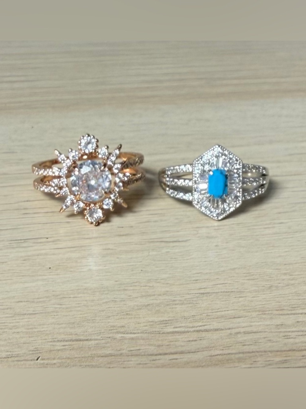 Bomb Party Ring Set Size 11 Rodium and Rose Gold Plated